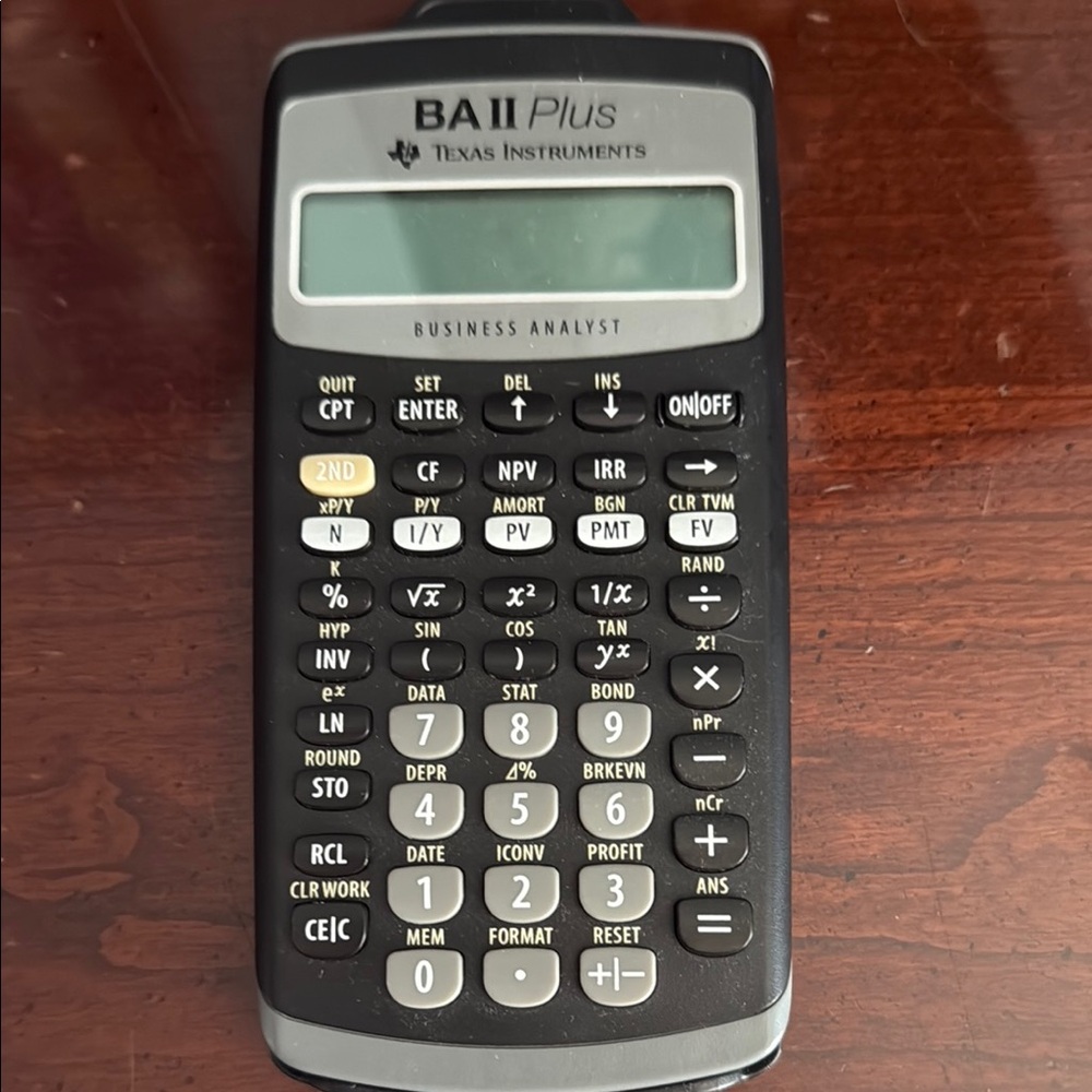 Texas Instruments BA II Plus Black and Gray Calculator